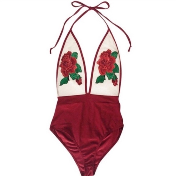 Embroidered Rose One Piece 🌹✨ (swimsuit/bodysuit) - Picture 2 of 3